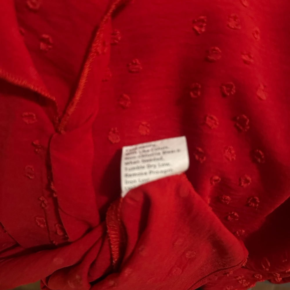 Red Ruffled Women's Top - Picture 5 of 7